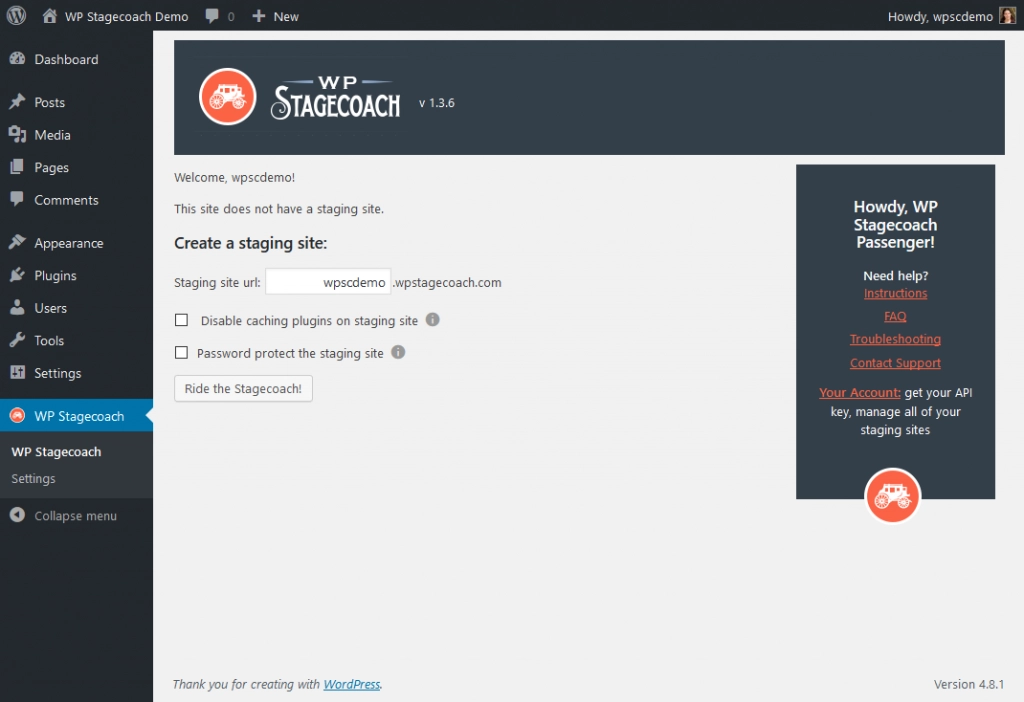 WP Stagecoach – WordPress Staging Sites Made Easy 1.4.29