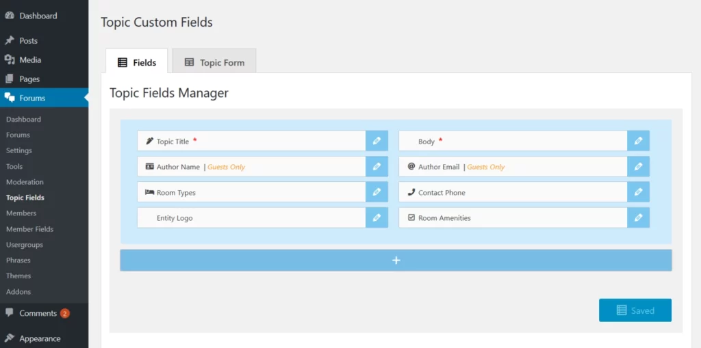 wpForo Topic Custom Fields 3.1.2