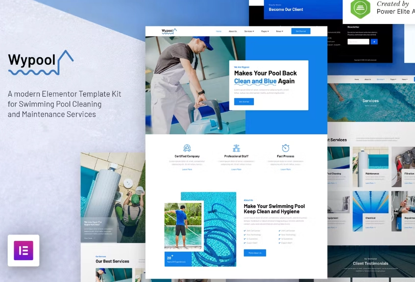 Wypool – Swimming Pool Cleaning & Maintenance Services Elementor Template Kit