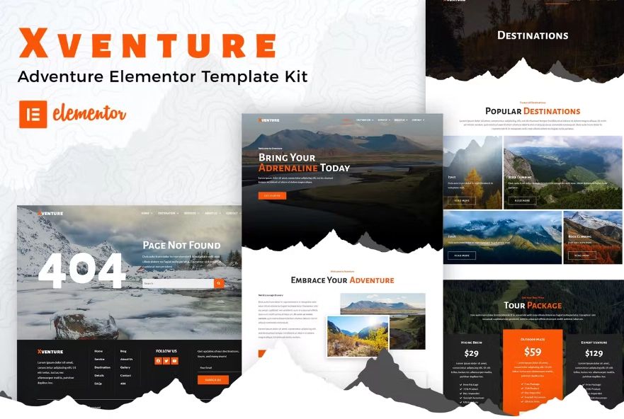 Xventure – Travel Elementor Template Kit