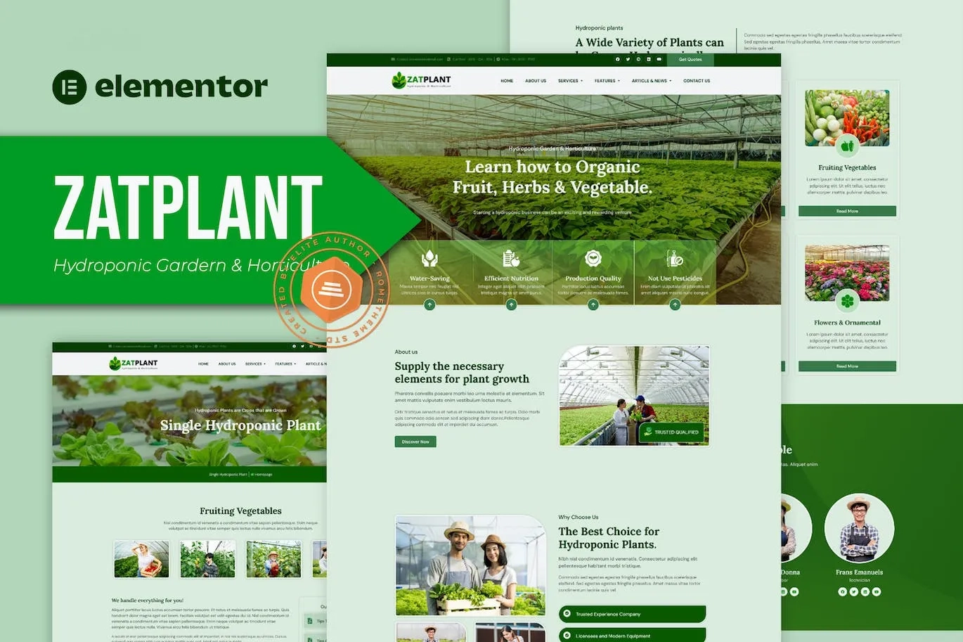 Zatplant – Hydroponic Garden and Horticulture Elementor Template Kit