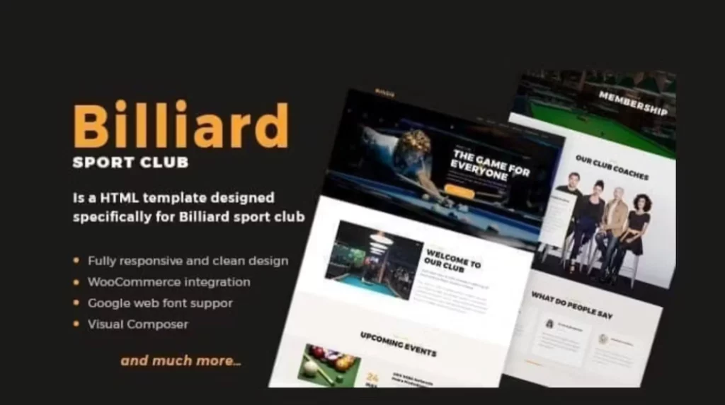 Billiard – Creative Sporting WordPress Theme 1.1.7