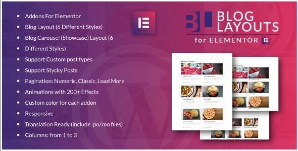 Blog Layouts For Elementor Wordpress Plugin 1.0