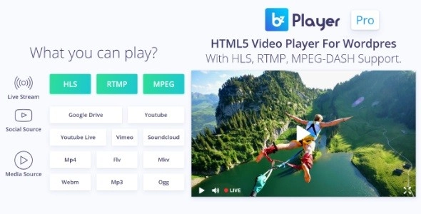 Bzplayer Pro Live Streaming Player Wordpress Plugin 2.1
