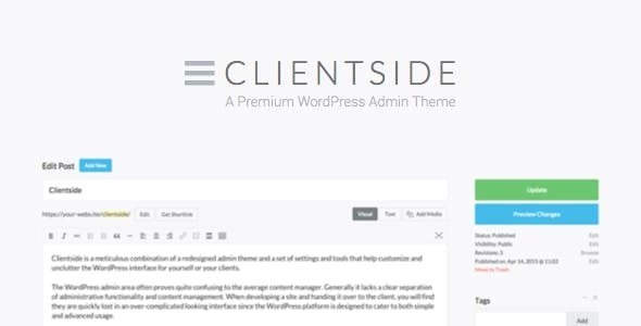 Clientside Wordpress Admin Theme