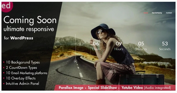 Coming Soon Countdown Responsive Wordpress Plugin 3.9.0