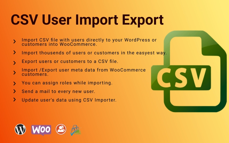 Csv User Customer Export Import Wordpress Plugin 1.0.0