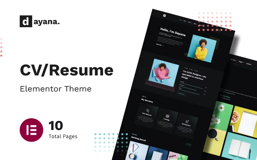 Dayana Resume Elementor Template Kit