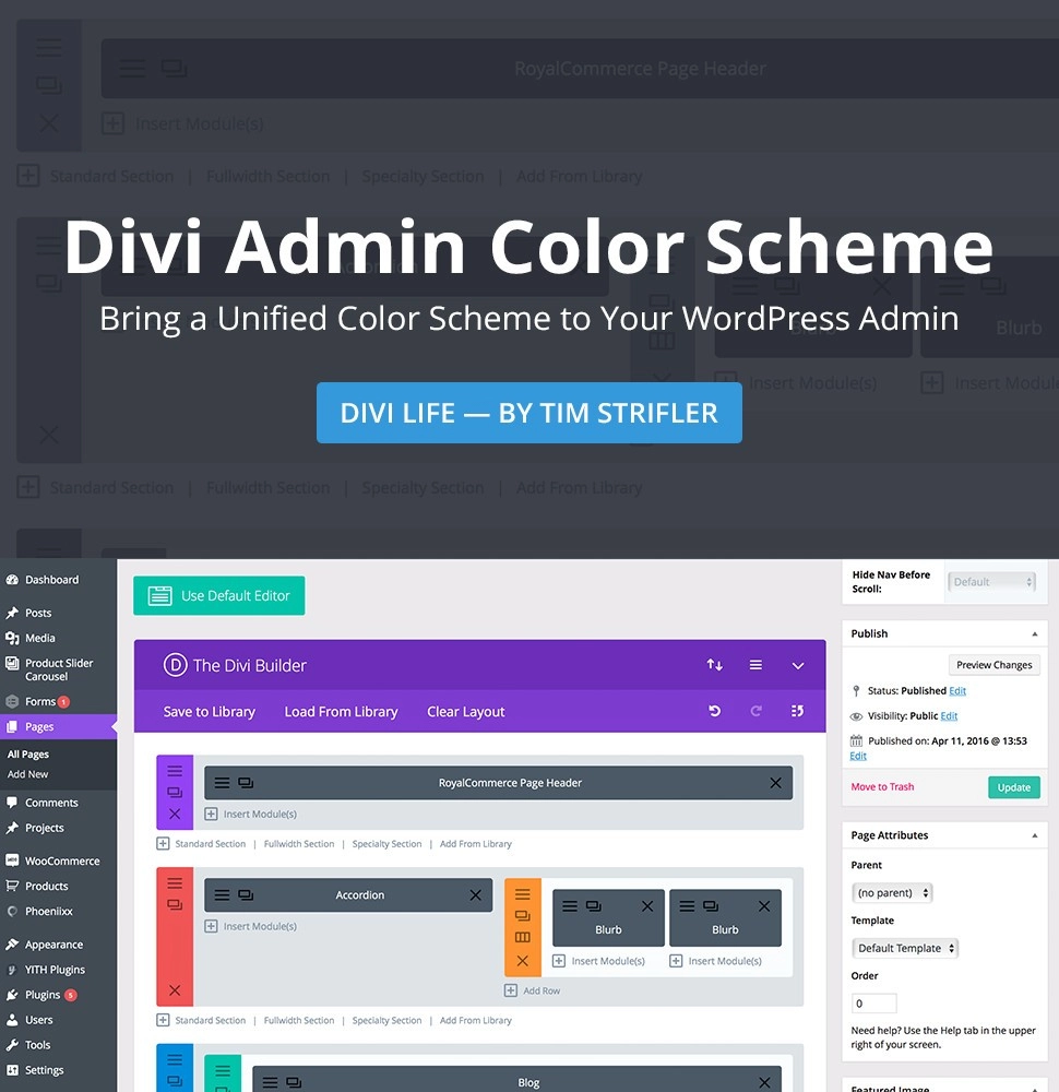 Divi Admin Color Scheme 1.0