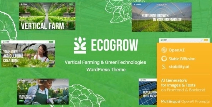 Ecogrow Vertical Farming & Green Technologies Wordpress Theme + Ai 1.0