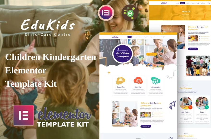 Edukids Children Kindergarten Elementor Template Kit