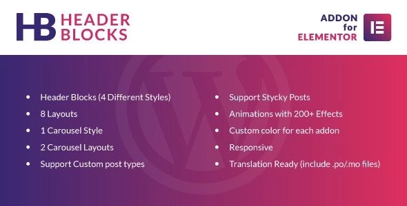 Header Blocks For Elementor Wordpress Plugin 1.0
