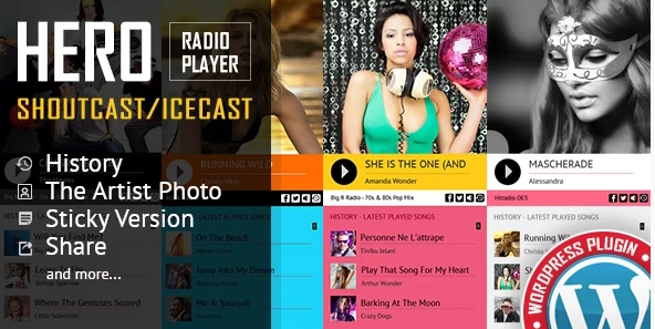 Hero Shoutcast And Icecast Radio Player With History Wordpress Plugin 4.4