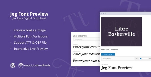 Jeg Font Preview Easy Digital Downloads Extension 1.0.1