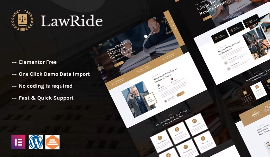 Lawride Lawyer & Law Firm Elementor Template Kit