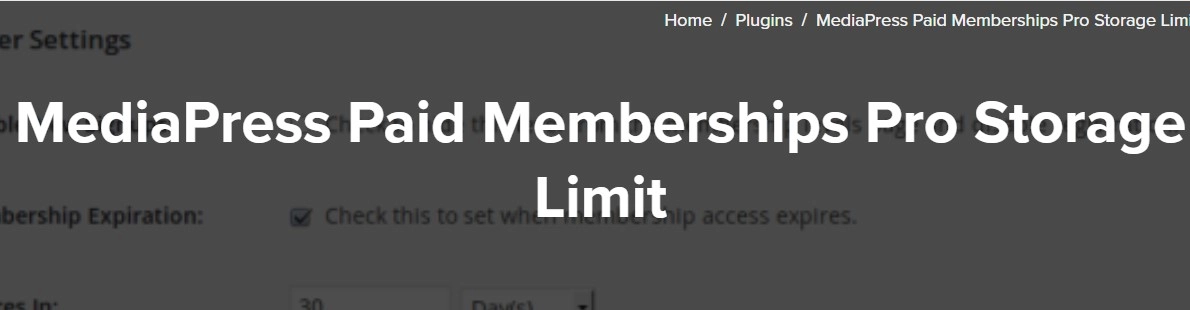 Mediapress Paid Memberships Pro Storage Limit 1.0.0