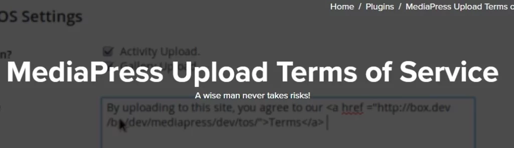 MediaPress Upload Terms Of Service 1.0.0