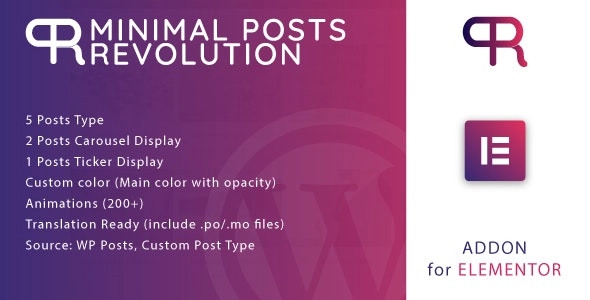Minimal Posts Revolution For Elementor Wordpress Plugin 1.0.0