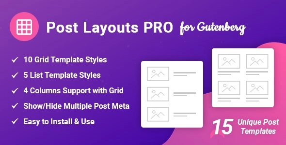 Post Layouts Pro For Gutenberg 1.0.3