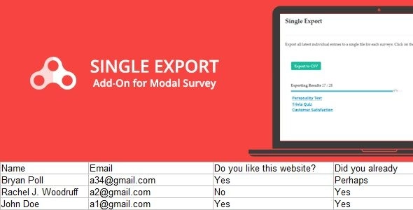 Single Export Modal Survey Add On 1.0.4