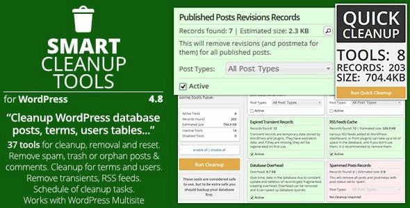 Smart Cleanup Tools Plugin For Wordpress 5.2