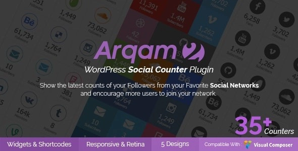 Social Counter Plugin For Wordpress Arqam 2.6.2