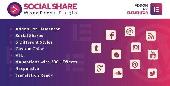 Social Share For Elementor Wordpress Plugin 1.0