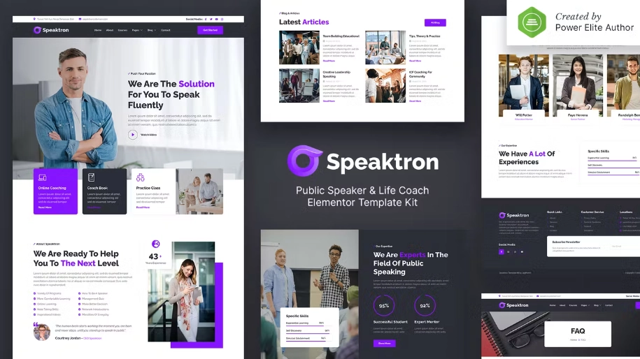 Speaktron – Public Speaker & Life Coach Elementor Template Kit