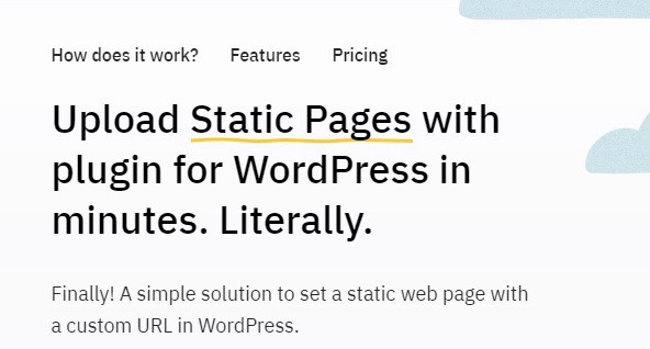 Static Html Upload Static Pages With Plugin For Wordpress In Minutes 1.0