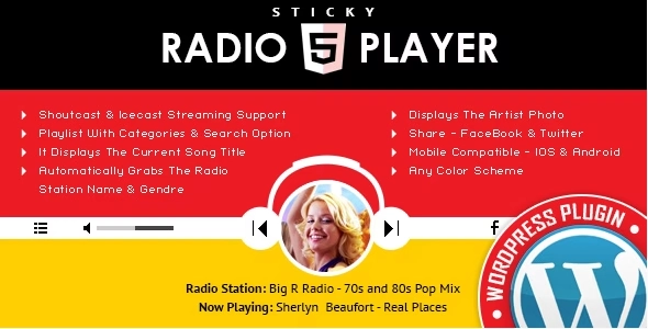 Sticky Radio Player Wordpress Plugin Full Width Shoutcast And Icecast Html5 Player 3.3.2