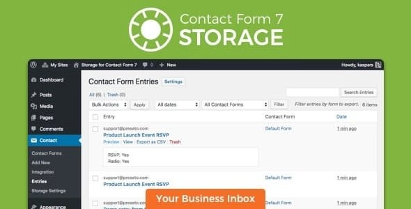 Storage For Contact Form Cf 2.0.2