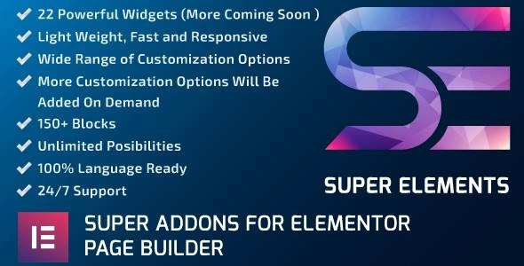 Super Elements Addons For Elementor 2.2.4