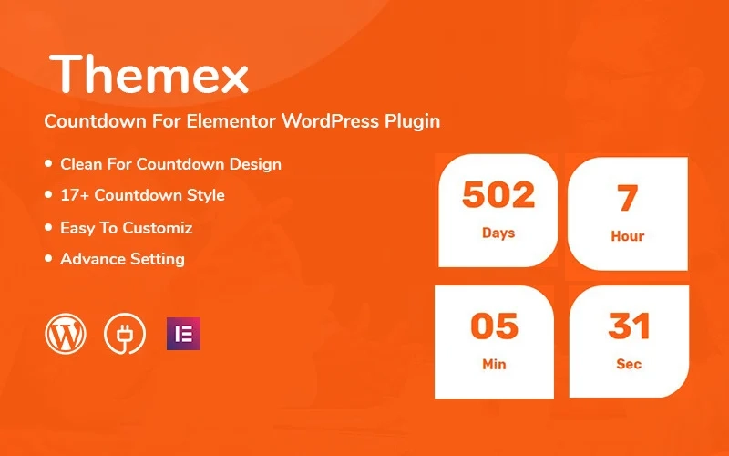 Themex Countdown For Elementor Wordpress Plugin 1.0.0