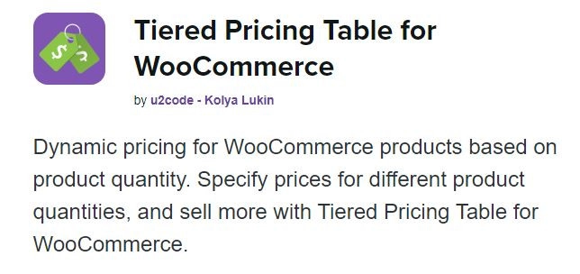 Tiered Pricing Table For Woocommerce 5.4.0