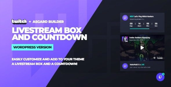 Twitch Livestream Box And Countdown Wordpress Plugin 1