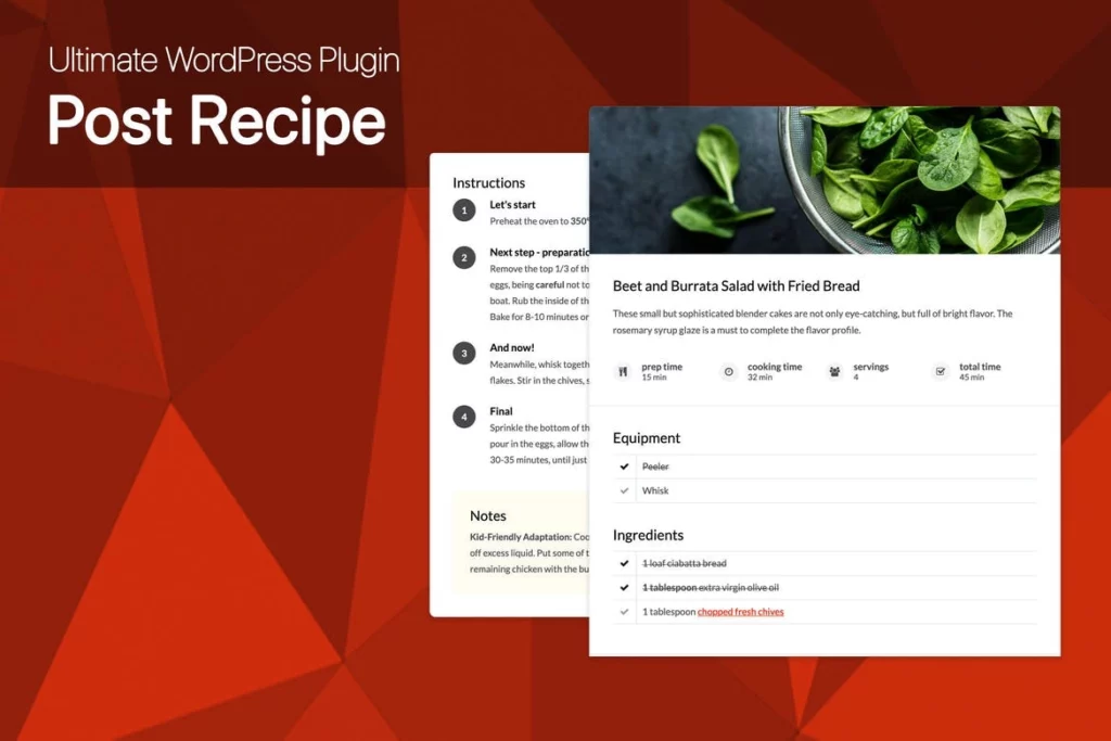 Ultimate Post Recipe – Responsive WordPress Posts Cooking Recipes plugin 1.0