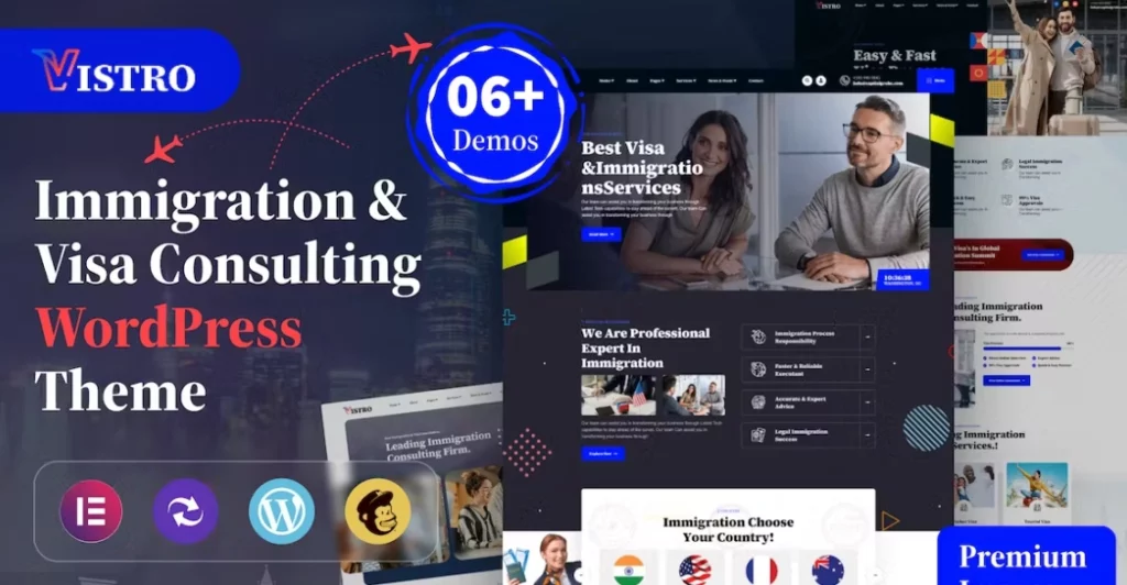Vistro – Immigration Visa Consulting WordPress Theme 1.0.1