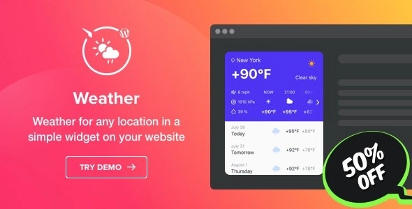 Weather Forecast Wordpress Weather Plugin 1.3.1