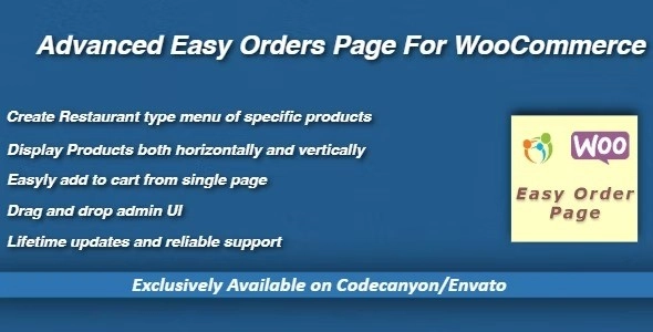 Woocommerce Advanced Easy Orders Page 1.0.0