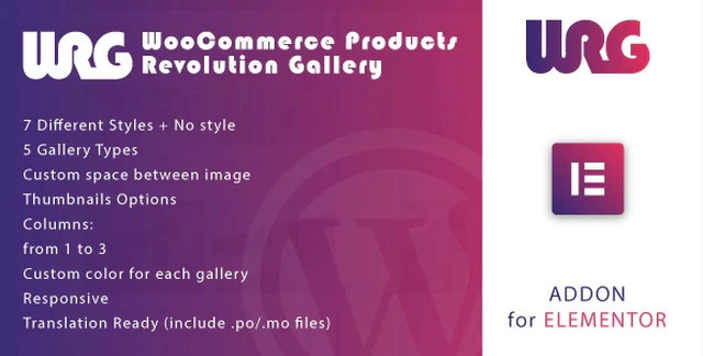 Woocommerce Products Revolution Gallery For Elementor Wordpress Plugin 1.0
