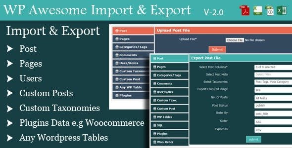 Wordpress Awesome Import & Export Plugin 3.4.1