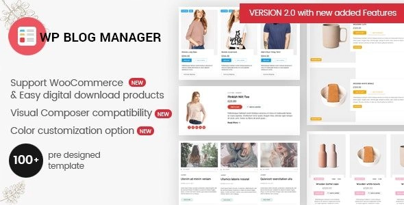 Wp Blog Manager Plugin To Manage / Design Wordpress Blog 2.0.4