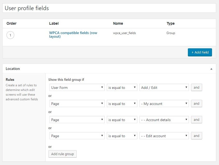 Wp Customer Area Advanced Custom Fields Integration 5.0.0