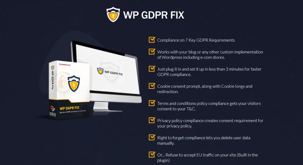 WP GDPR Fix Pro – GDPR & PECR Compliance for your Wordpress Site 3.9