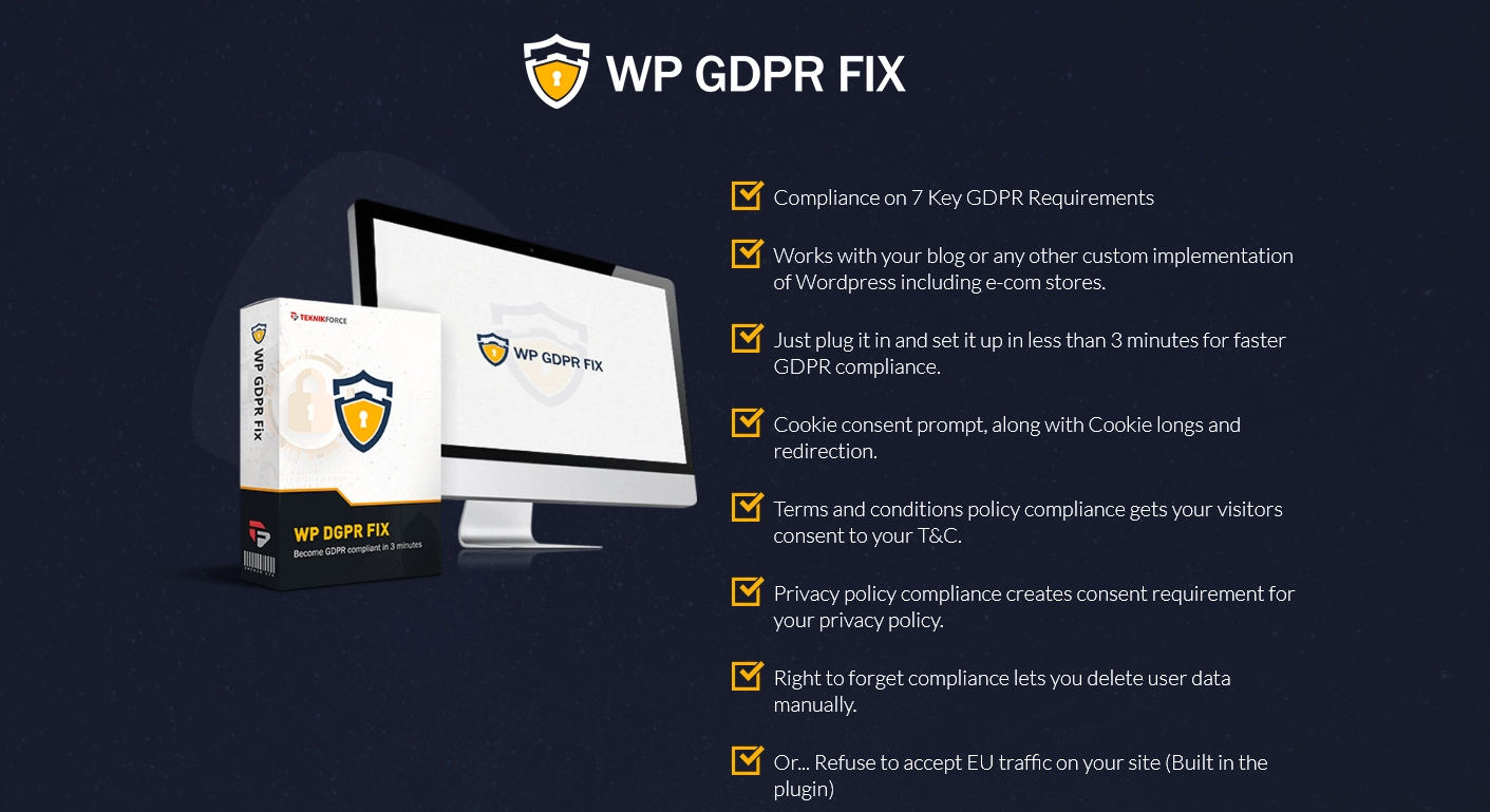 Wp Gdpr Fix Pro Gdpr & Pecr Compliance For Your Wordpress Site 3.9