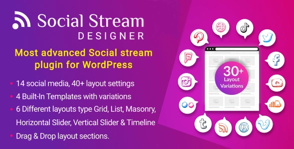 Wp Social Stream Designer 1.1.4