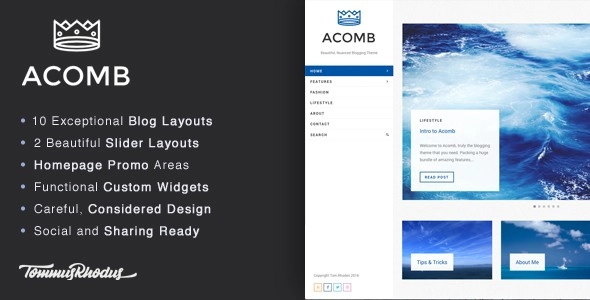 Acomb Responsive Blogging Wordpress Theme 1.0.7