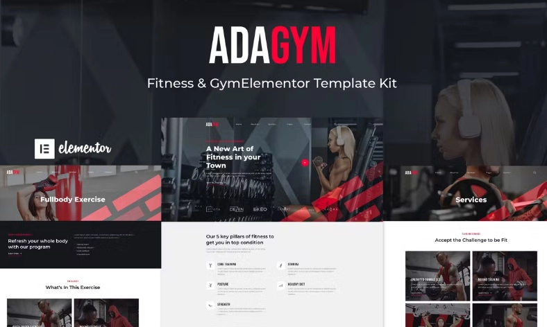 Adagym Fitness & Gym Elementor Template Kit