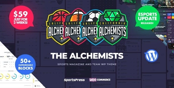 Alchemists Sports, Esports & Gaming Club And News Wordpress Theme 4.5.3