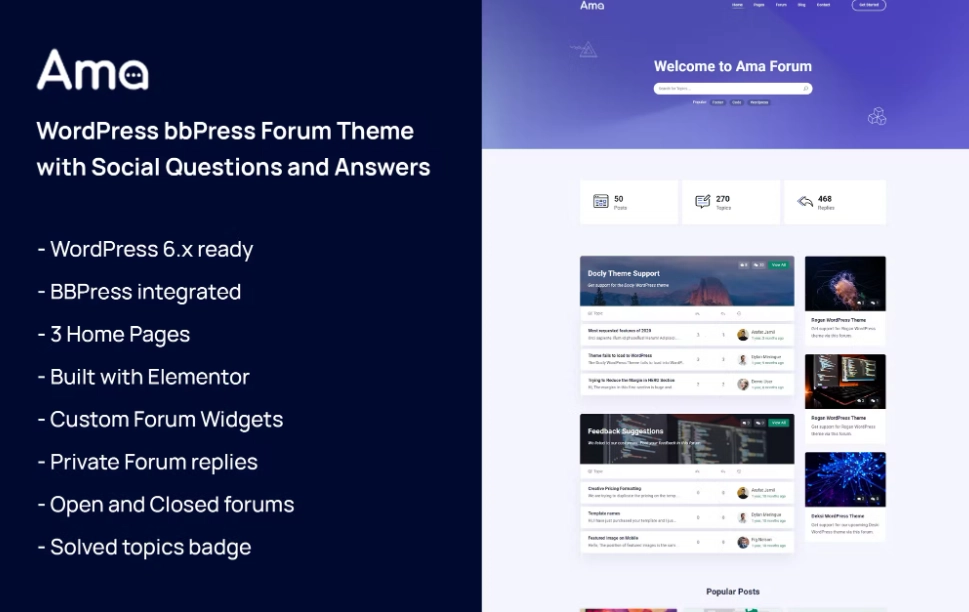 Ama Wordpress Bbpress Forum Theme 1.0.4